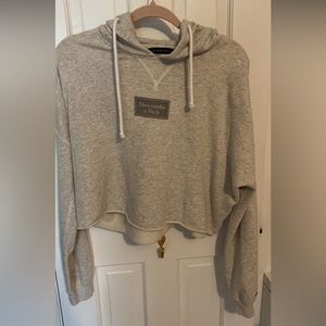 Abercrombie & Fitch Large Cropped Grey Hoodie